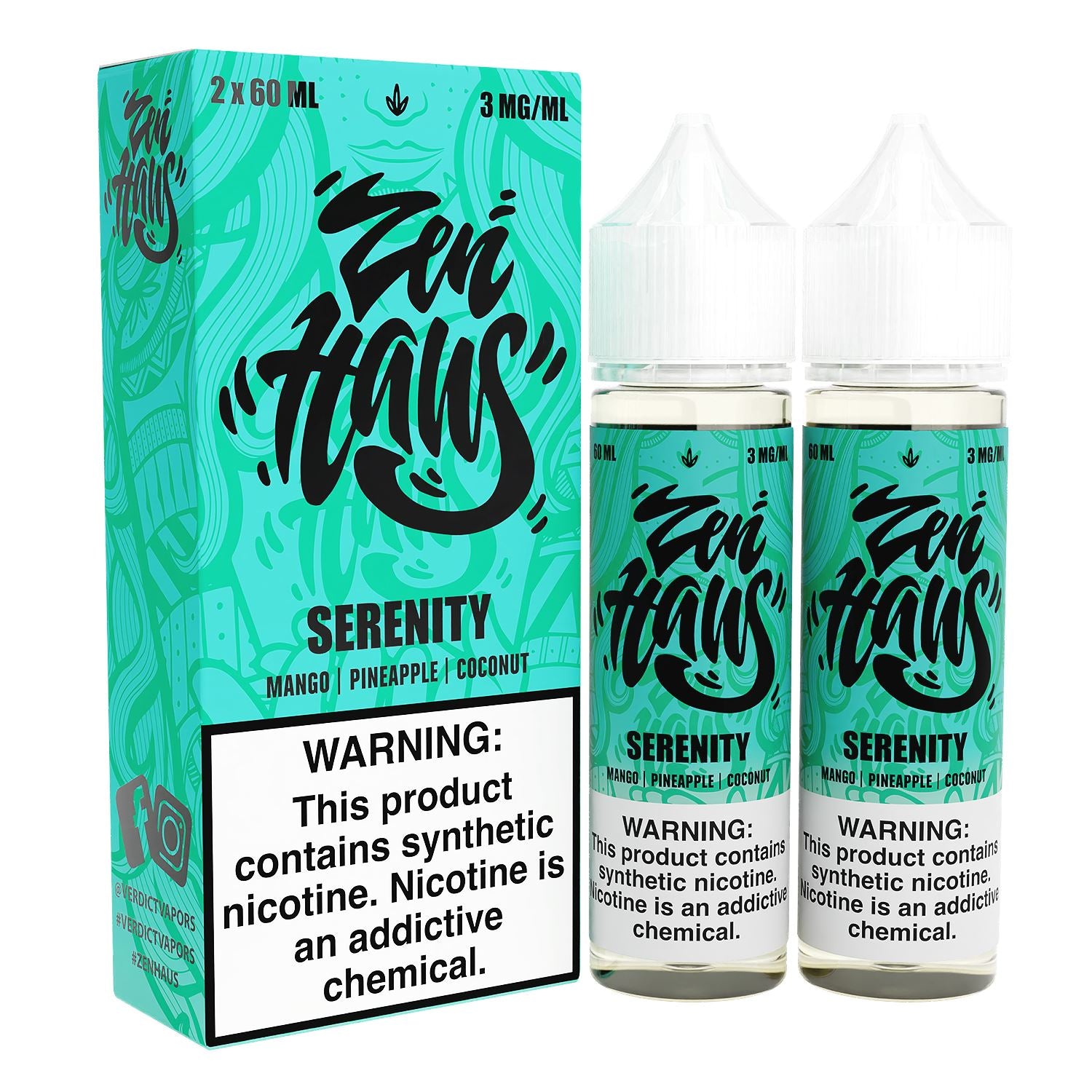 2x vape liquid Serenity by ZEN HAUS E-Liquid 2X 60ml