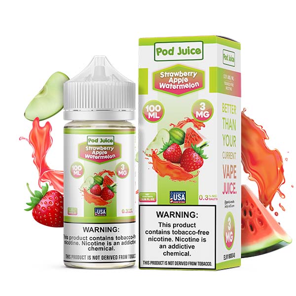 Strawberry Apple Watermelon by Pod Juice TFN Series 100mL Strawberry Apple Watermelon by Pod Juice TFN Series 100mL
