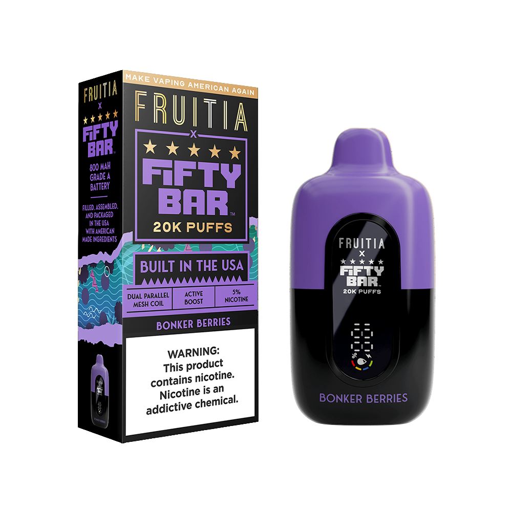 Fruitia 20000 Puff Disposable E-Cig by Fifty Bar 50mg 16mL