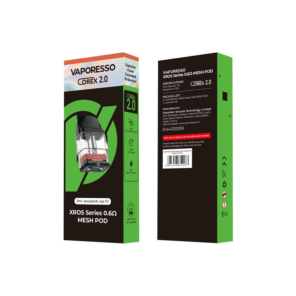 elf bar vape uk XROS Pods 4-Pack | 0.6Ω-1.2Ω Replacement Pods main image 1