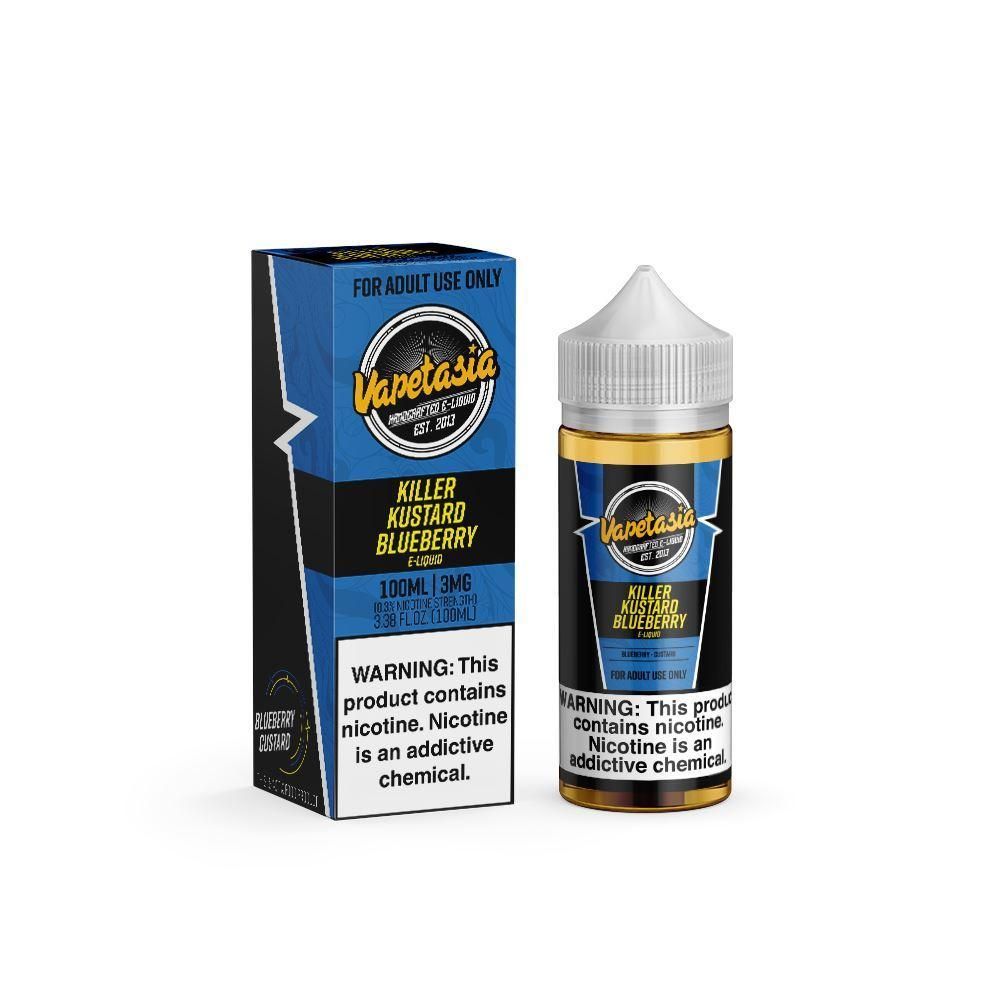 killer custard vape juice Kustard Blueberry by Vapetasia 100ml Flavour:Cherry Berries Find A Vape Store potency
